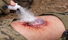 Powder-like agent stops wound from bleeding in one second