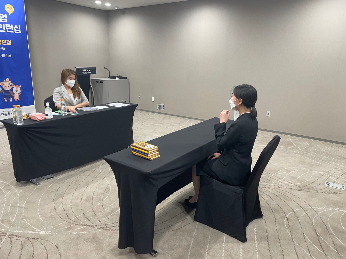 Internship candidates sitting interviews with each company's hiring manager (1)